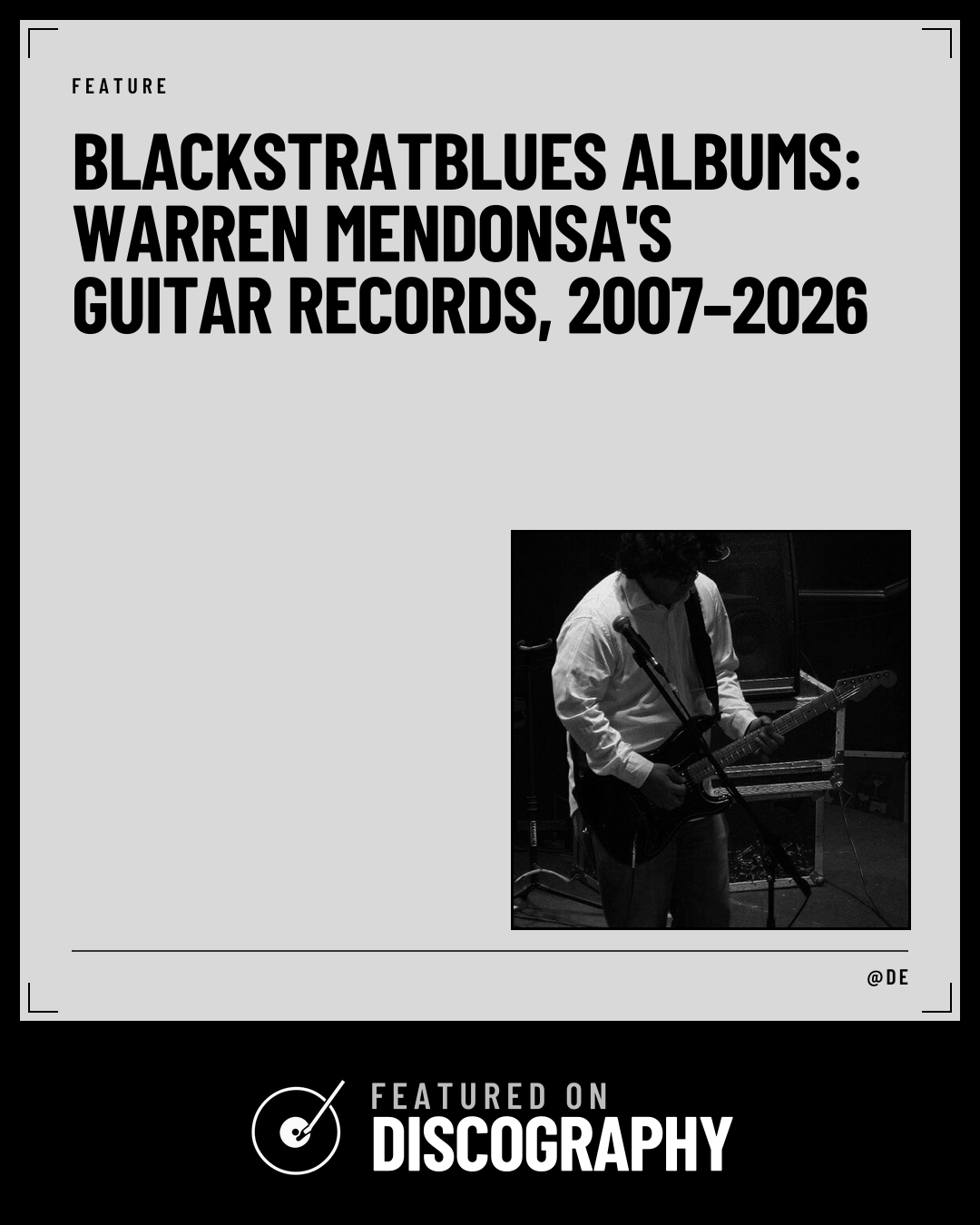 Blackstratblues Albums: Warren Mendonsa's Guitar Records, 2007–2026, featured on Discography