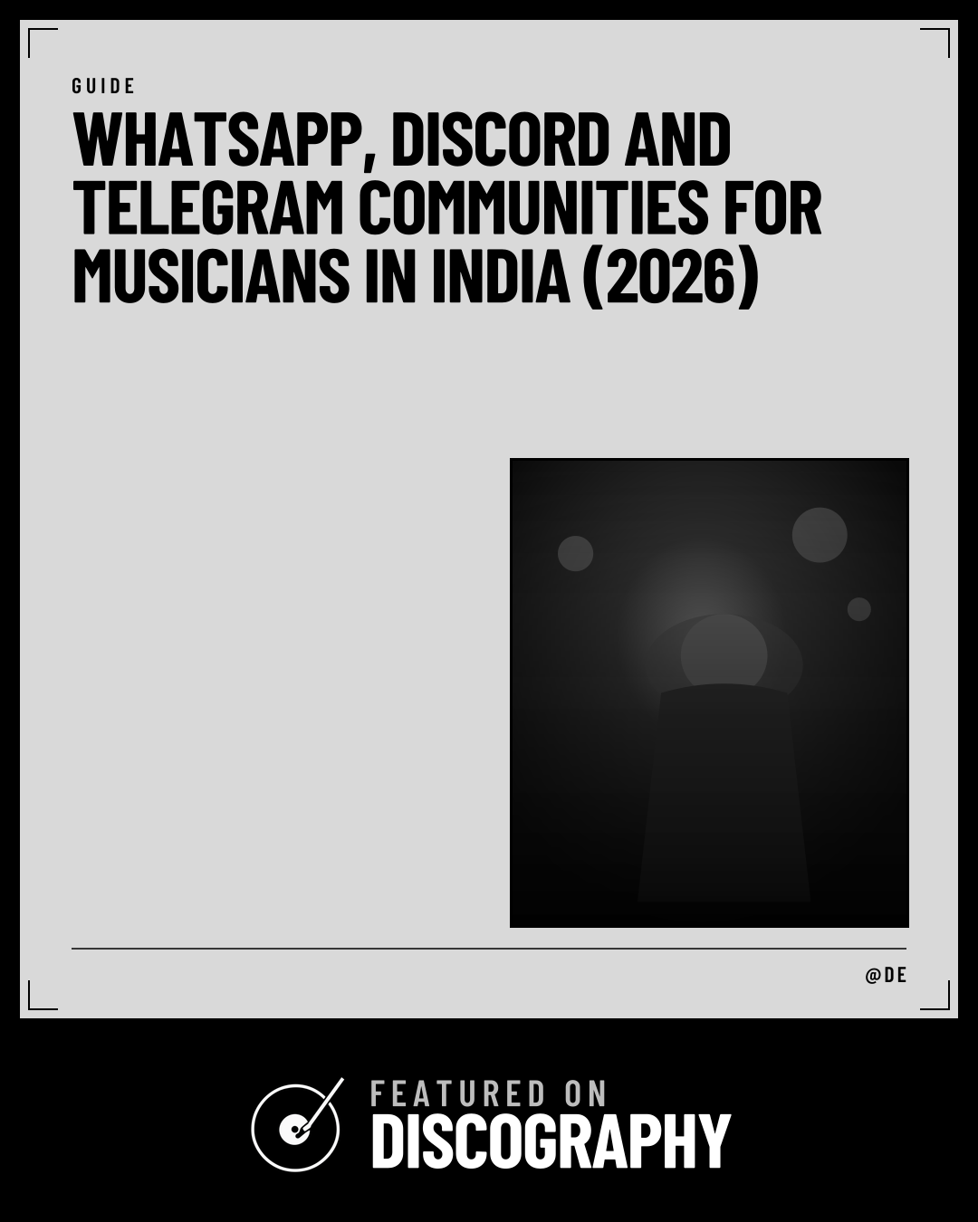WhatsApp, Discord and Telegram Communities for Musicians in India (2026), featured on Discography