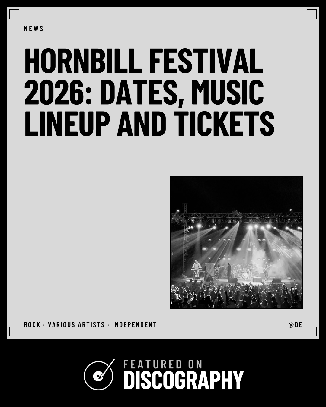 Hornbill Festival 2026: Dates, Music Lineup and Tickets, featured on Discography