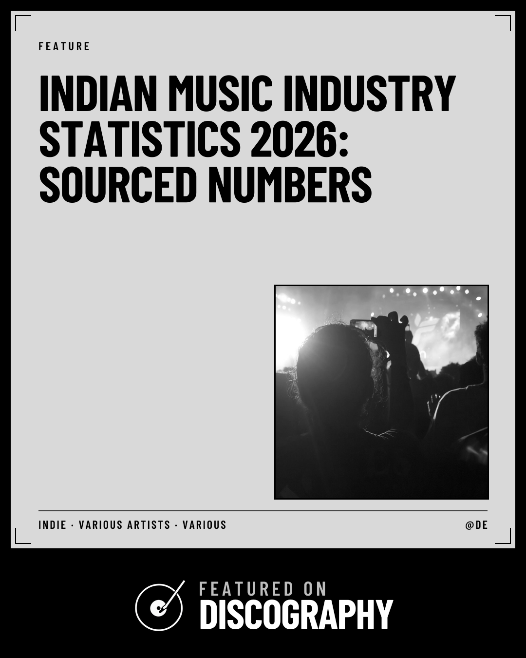 Indian Music Industry Statistics 2026: Sourced Numbers, featured on Discography