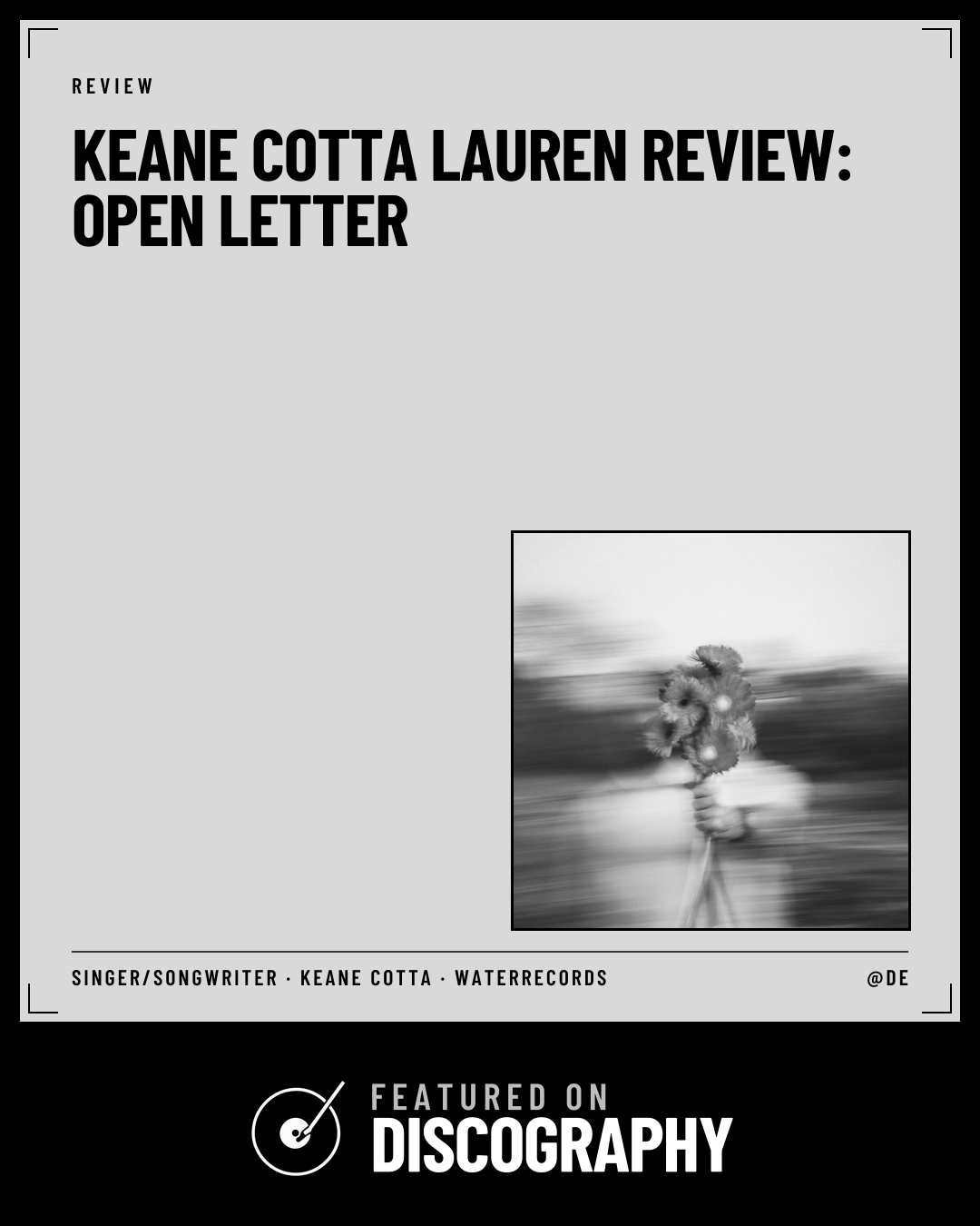 Keane Cotta Lauren Review: Open Letter, featured on Discography