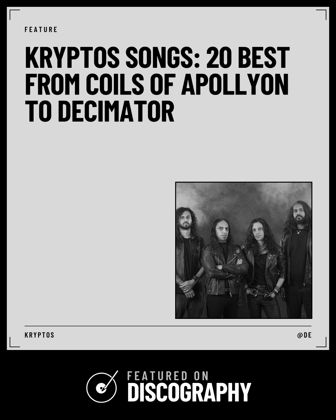 Kryptos Songs: 20 Best From Coils of Apollyon to Decimator, featured on Discography