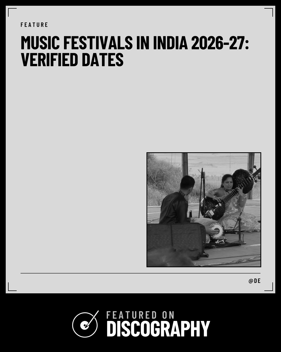 Music Festivals in India 2026-27: Verified Dates, featured on Discography