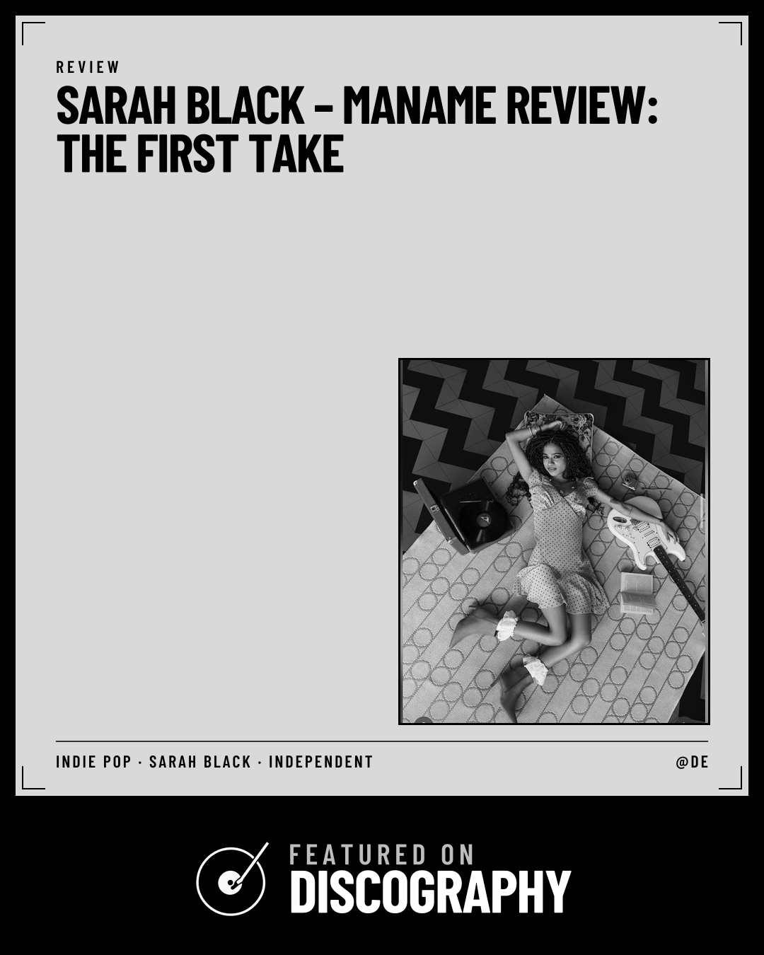 Sarah Black – Maname Review: The First Take, featured on Discography