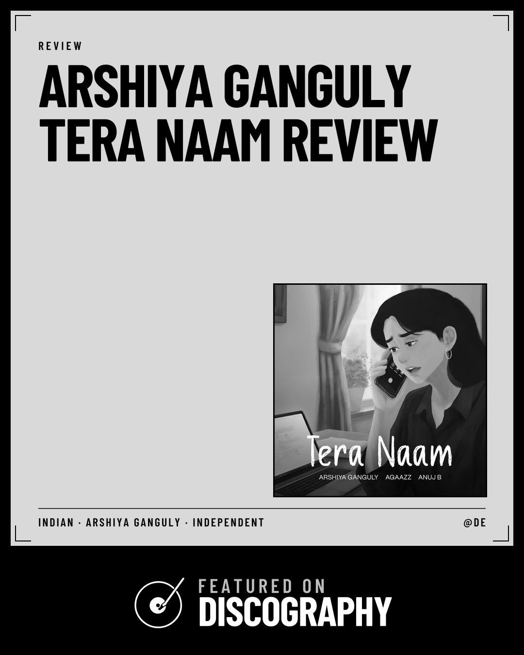 Arshiya Ganguly – Tera Naam Review, featured on Discography